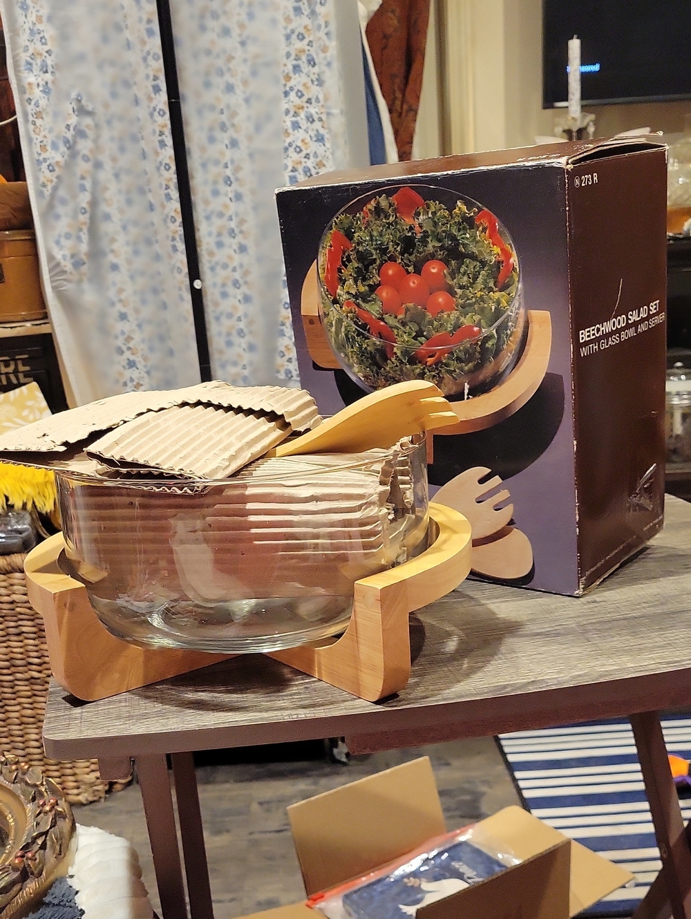 Beechwood Salad Server Set / 4 Piece,NWT